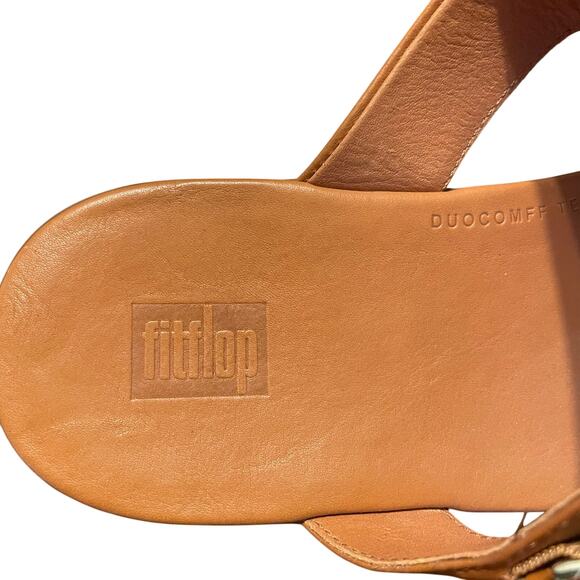 FitFlop Adjustable Leather Toe-Post Sandals Size 6 - Picture 8 of 10